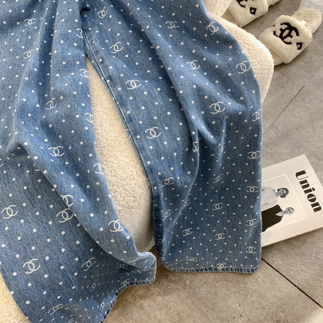 Fashionable loose fitting wide leg denim pants PD10052210