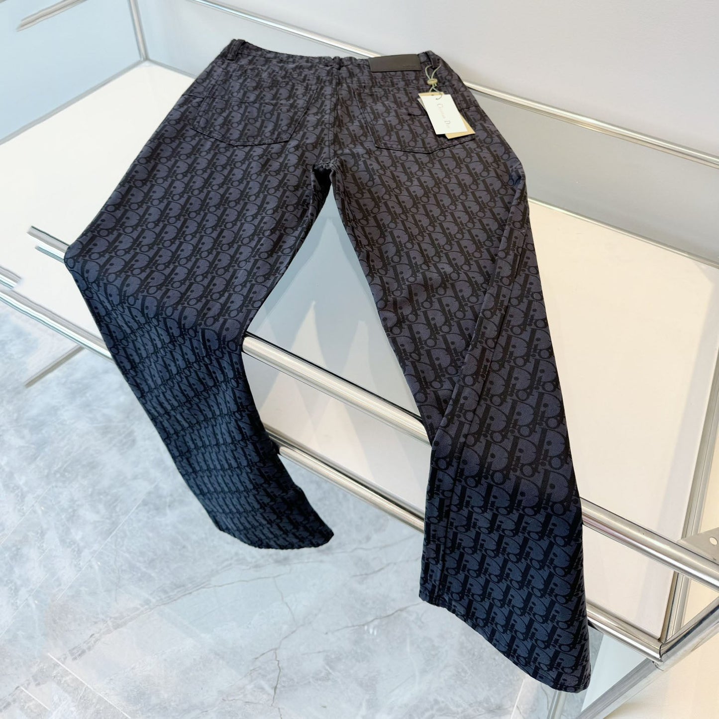 CD Unisex all-over printed jacquard jeans and trousers 1824101101