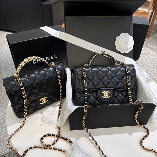 23A metal full diamond handle miniCF metal buckle bag XC16070604