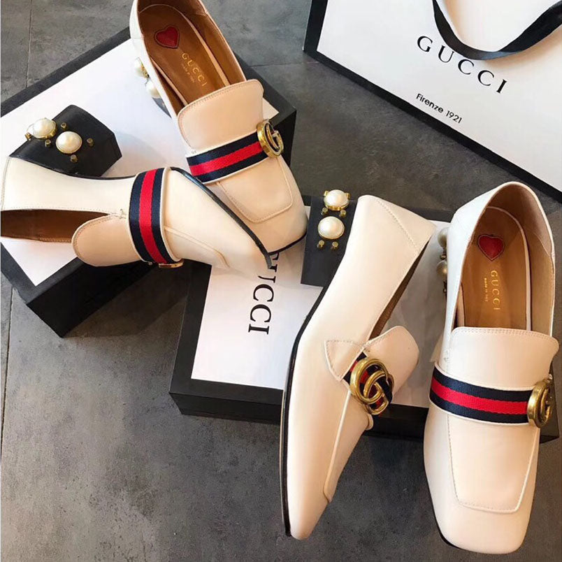 G Classic pearl heel loafers 1824070204