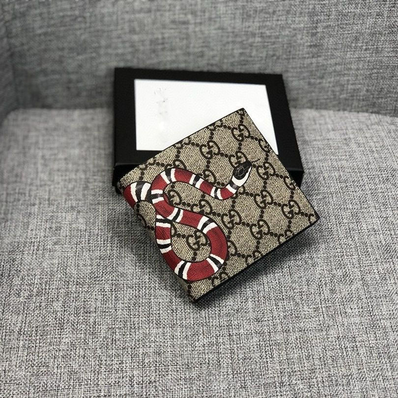 Classic Waterproof Fabric Tiger Head Wallet Genuine Leather Men's Compact Wallet S08