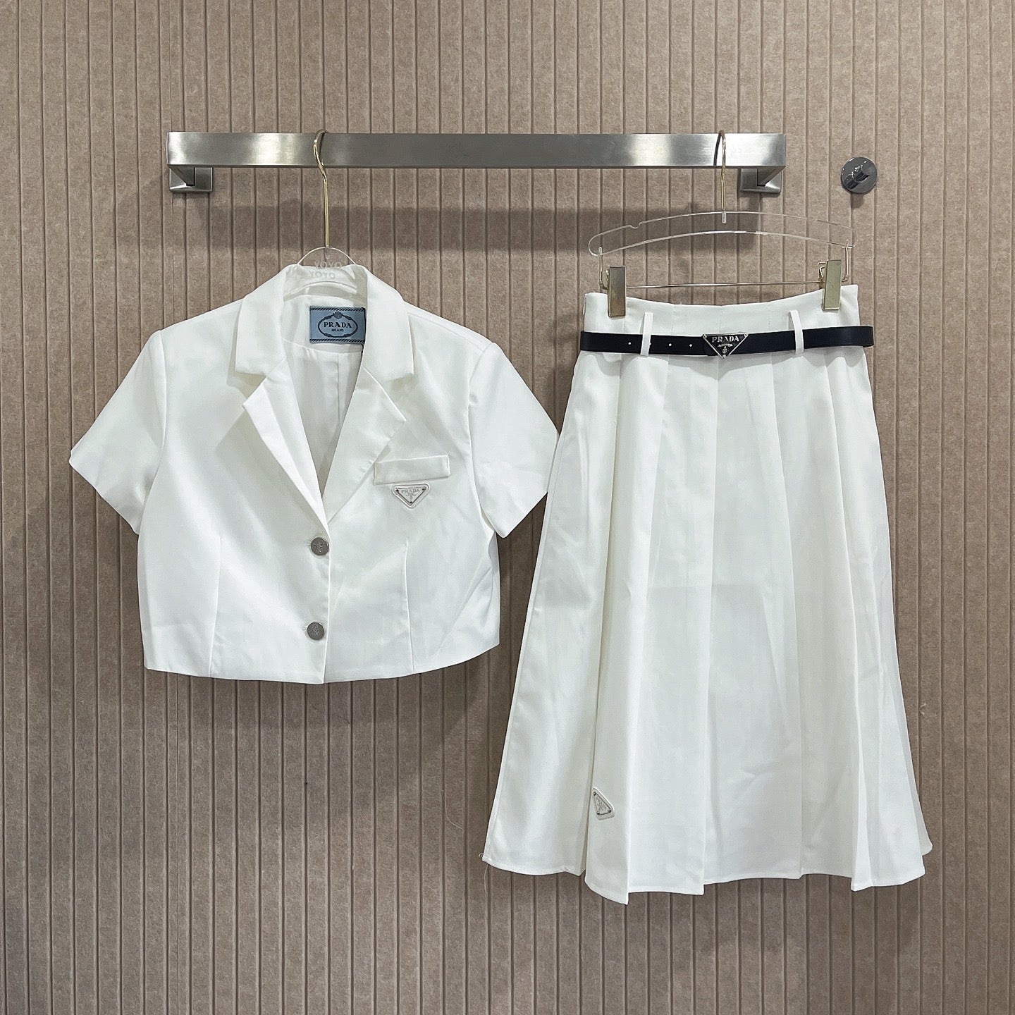 PR Suit style short jacket with high waist skirt suit 1825052001